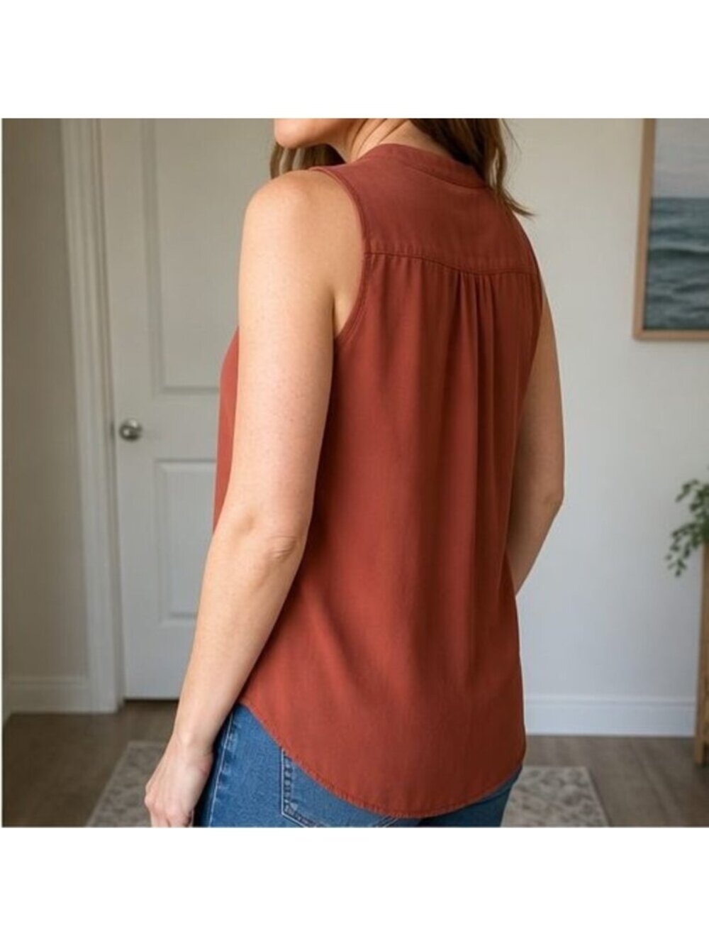 Rust Puff Sleeve Top - Picture 3 of 6